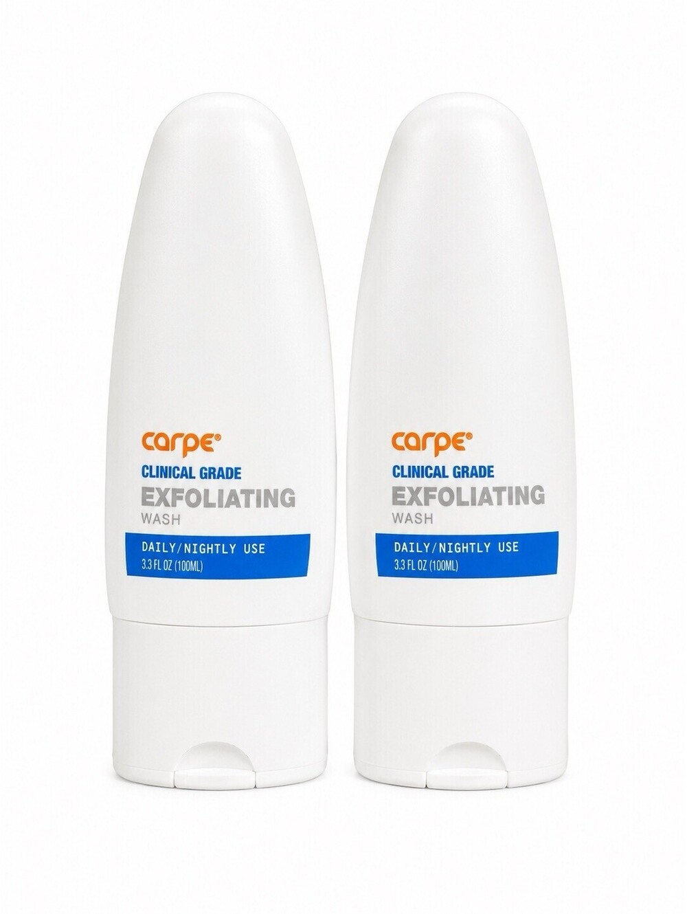Pack X2 CARPE Clinical Grade EXFOLIATING Daily & Nightly Wash NEW !!  3.3oz